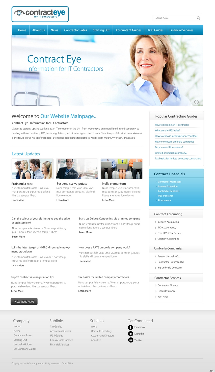 Wordpress Design by pb for Contract Eye Limited | Design #2051760