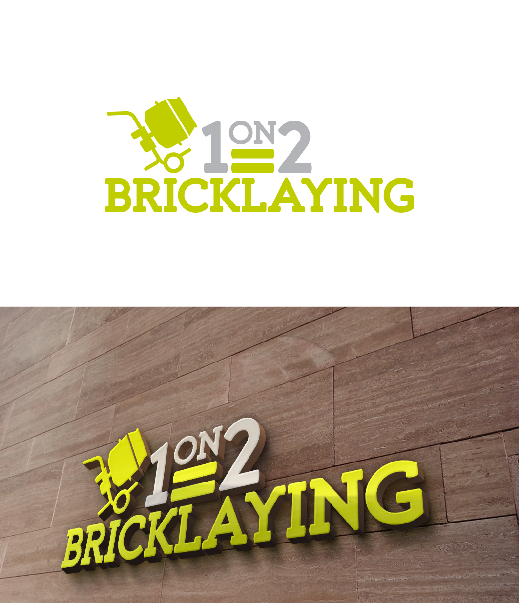 Logo Design by trufya for one on two bricklaying | Design #9422645