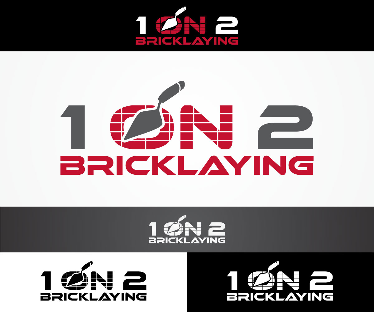 Logo Design by sangeloenriquez for one on two bricklaying | Design #9321665