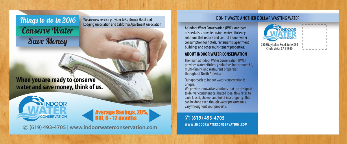 Diseño de Postal por Venus L. Penaflor para Indoor Water Conservation | Diseño #9341319