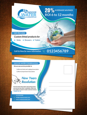 Postcard Design by debdesign for Indoor Water Conservation | Design: #9330627