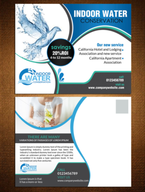 Postcard Design by creative.bugs for Indoor Water Conservation | Design: #9330253