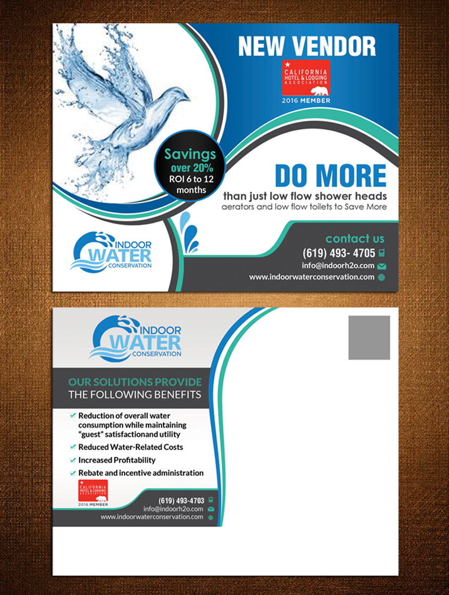 Postcard Design by creative.bugs for Indoor Water Conservation | Design #9461012