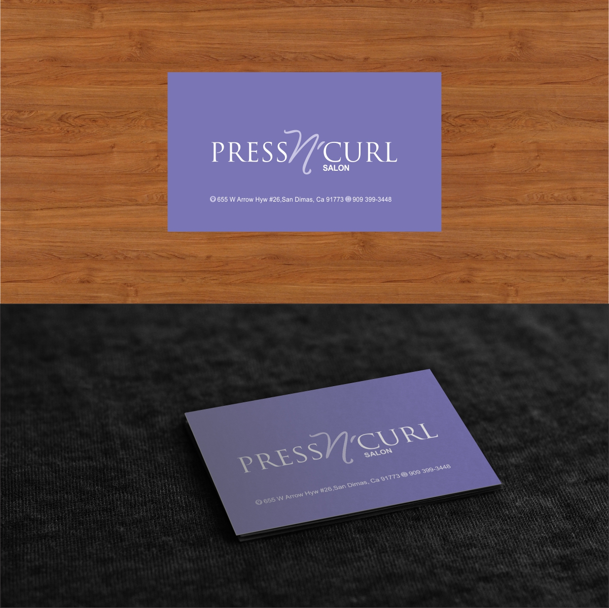 Business Card Design by creativeride for Press N'Curl Salon | Design #9328665