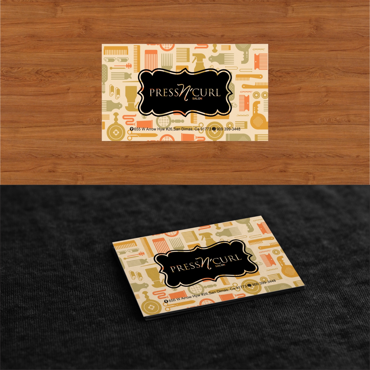 Business Card Design by creativeride for Press N'Curl Salon | Design #9329612