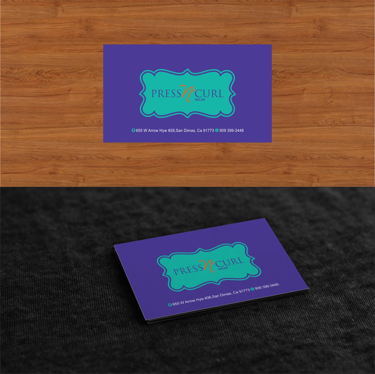 Business Card Design by creativeride for Press N'Curl Salon | Design #9329613