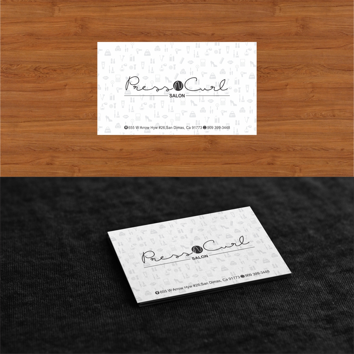 Business Card Design by creativeride for Press N'Curl Salon | Design #9329615