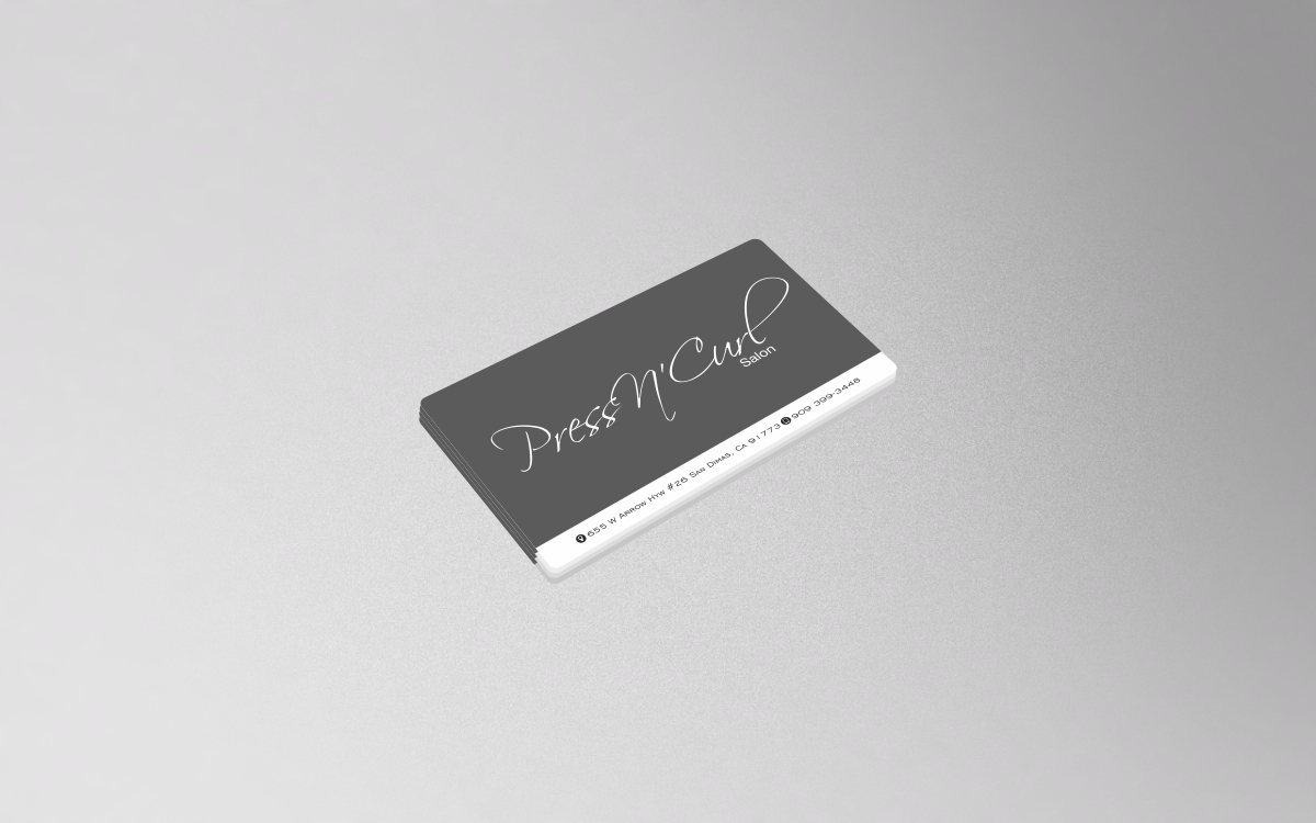 Business Card Design by creativeride for Press N'Curl Salon | Design #9330001
