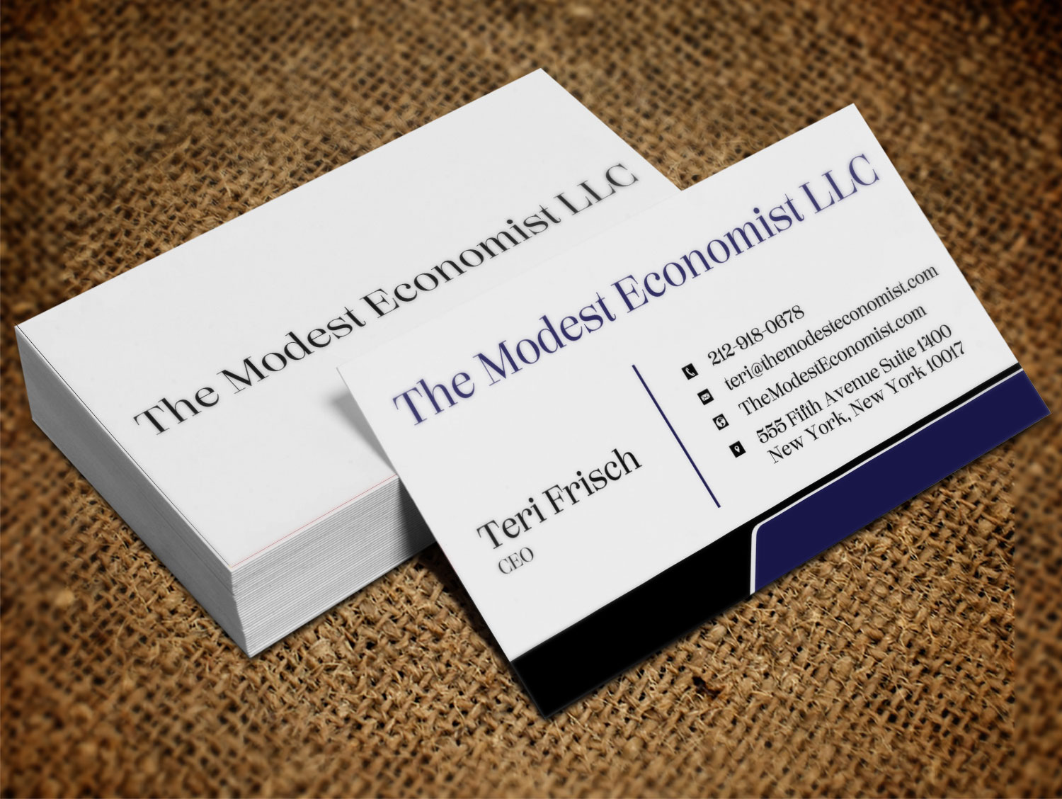 Business Card Design by Lanka Ama for The Modest Economist LLC | Design #9326902