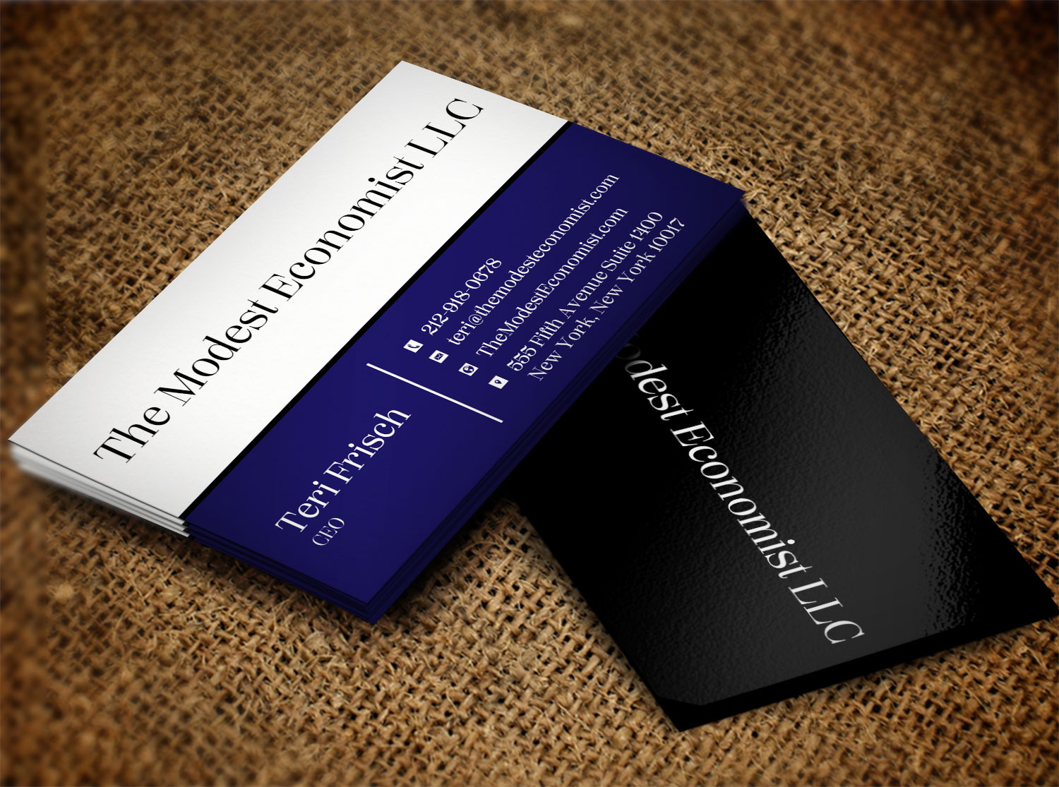 Business Card Design by Lanka Ama for The Modest Economist LLC | Design #9326905