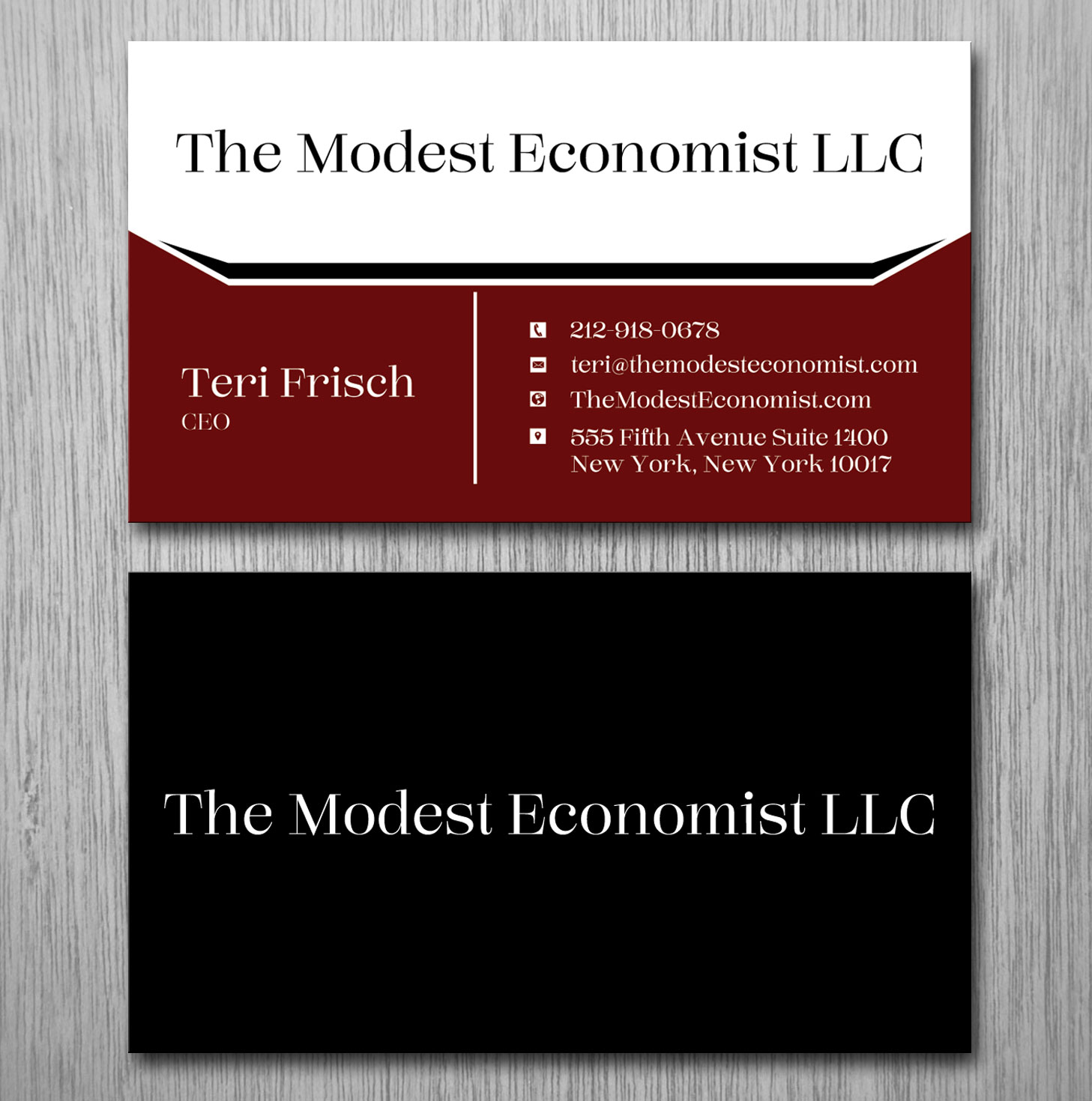 Business Card Design by Lanka Ama for The Modest Economist LLC | Design #9327246