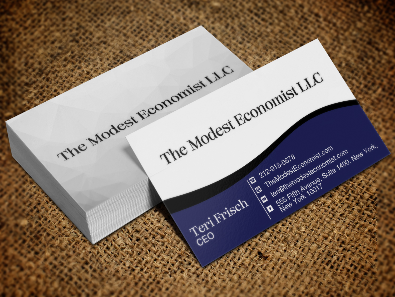 Business Card Design by Lanka Ama for The Modest Economist LLC | Design #9333879