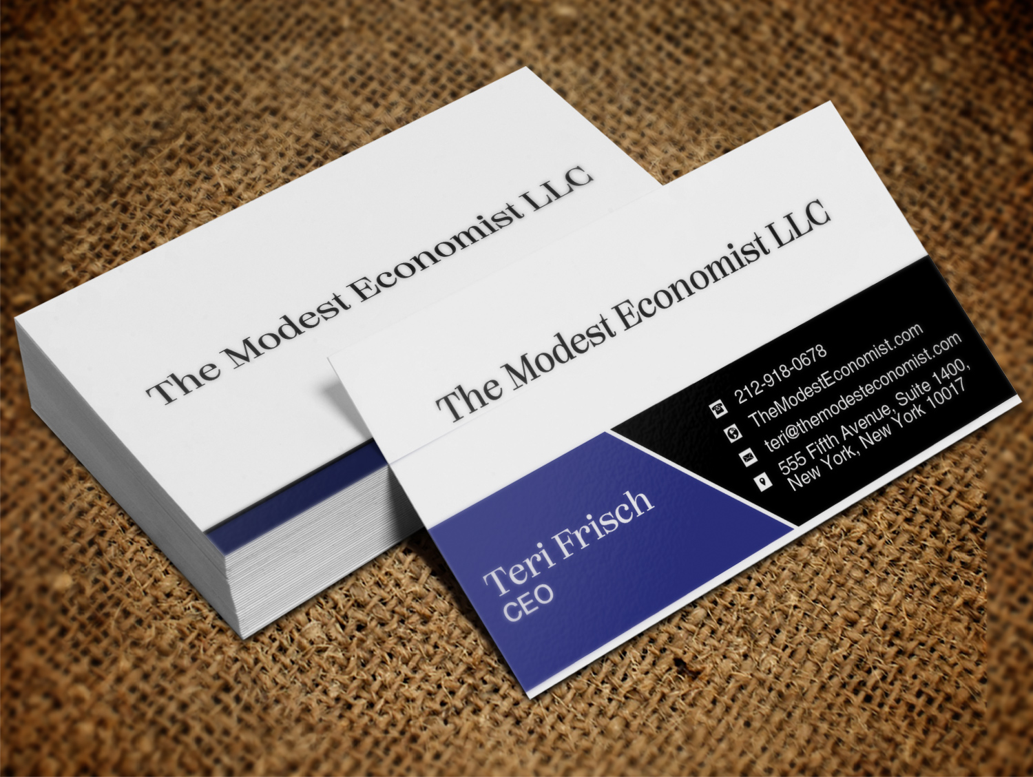 Business Card Design by Lanka Ama for The Modest Economist LLC | Design #9333881
