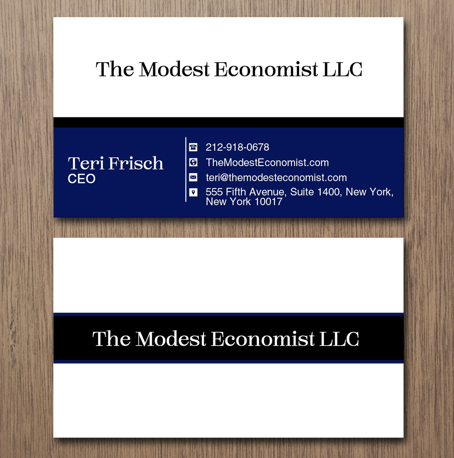 Business Card Design by Lanka Ama for The Modest Economist LLC | Design #9333899