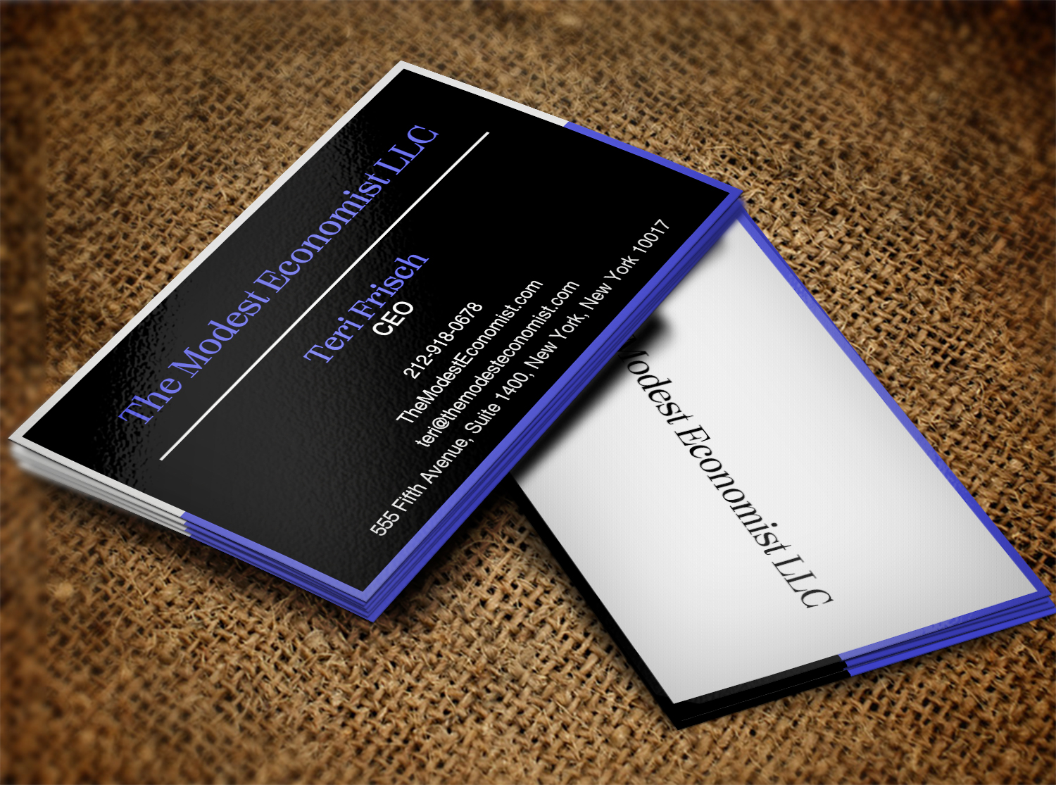 Business Card Design by Lanka Ama for The Modest Economist LLC | Design #9333900