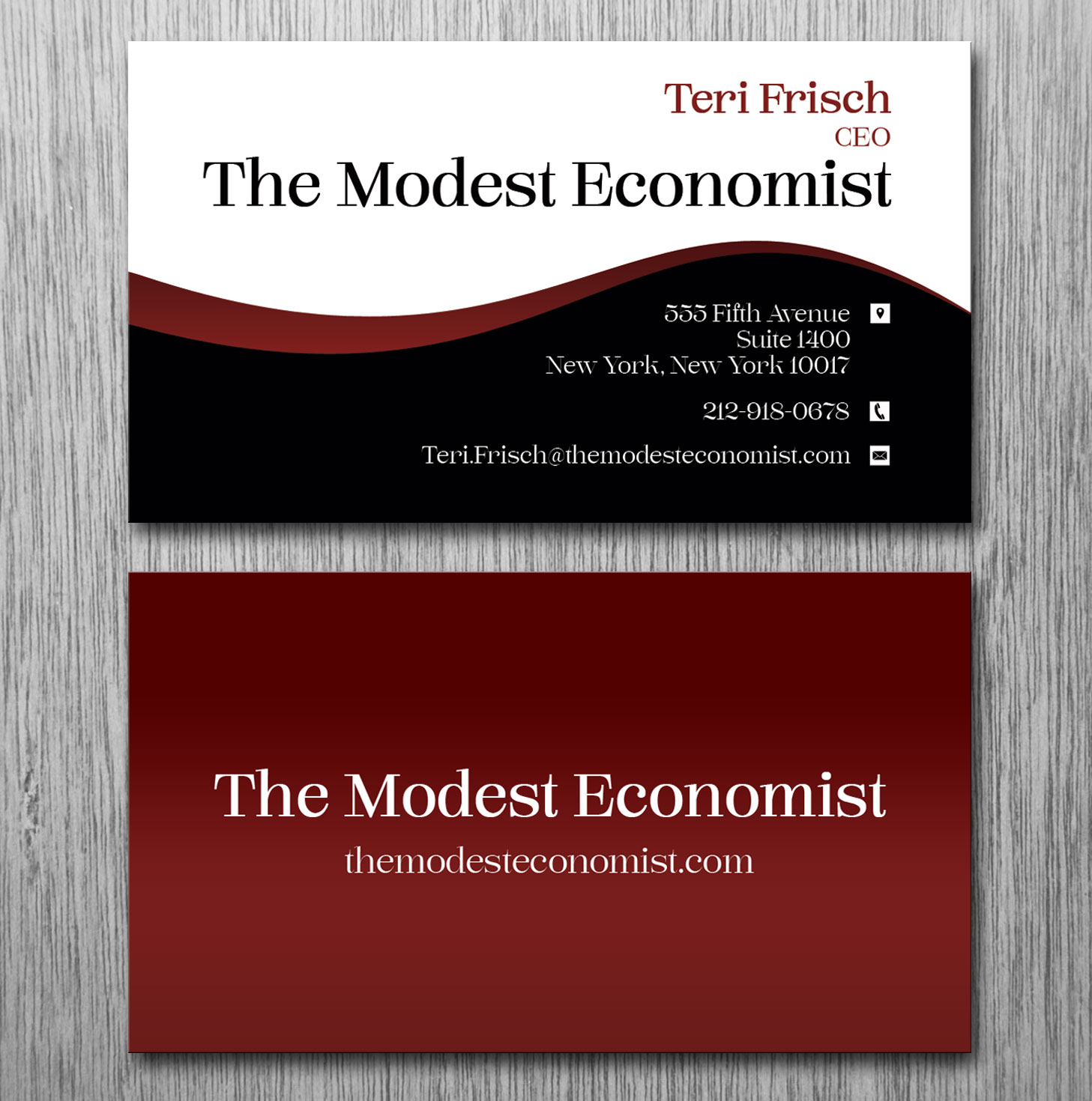 Business Card Design by Lanka Ama for The Modest Economist LLC | Design #9496898