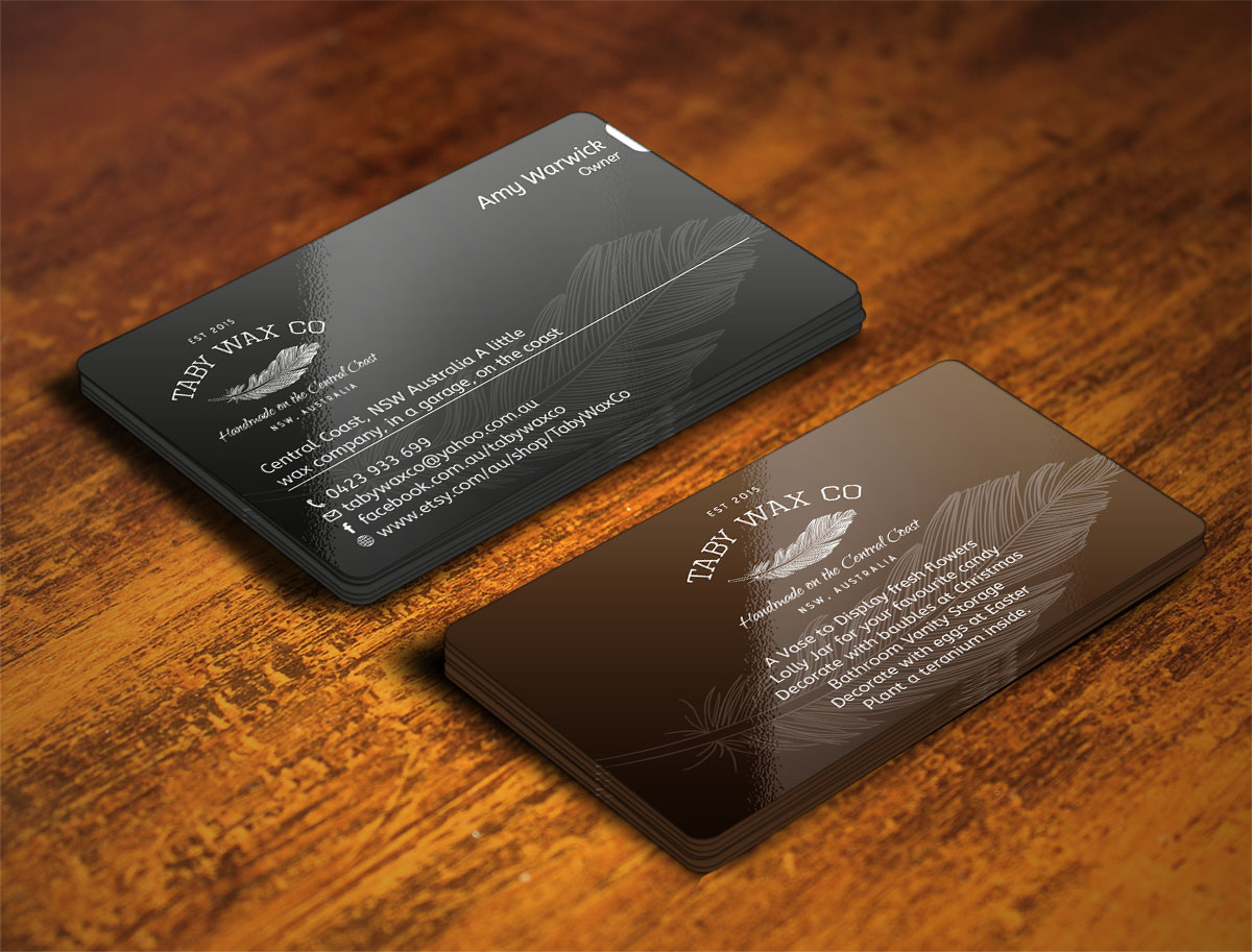 Business Card Design by Verified artistry (Design garden) for Taby Wax Co | Design #9360256