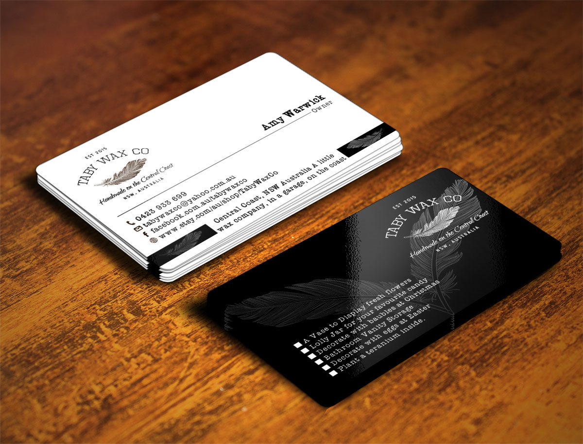 Business Card Design by Verified artistry (Design garden) for Taby Wax Co | Design #9360257