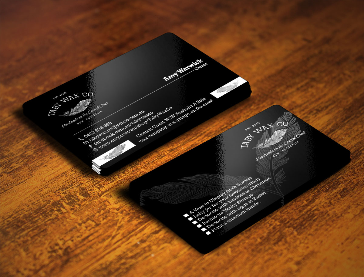 Business Card Design by Verified artistry (Design garden) for Taby Wax Co | Design #9360258