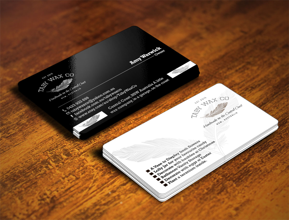 Business Card Design by Verified artistry (Design garden) for Taby Wax Co | Design #9360259