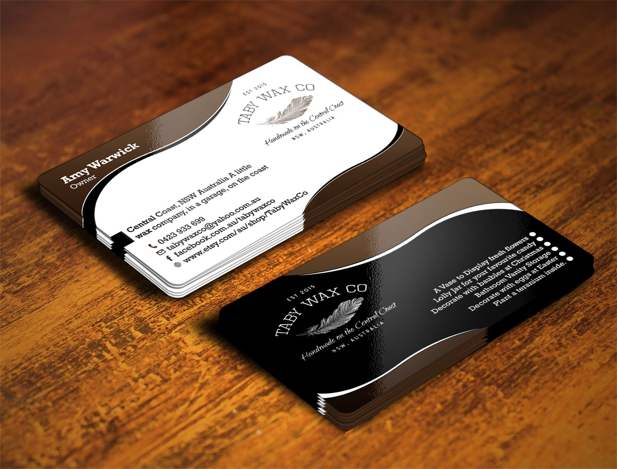 Business Card Design by Verified artistry (Design garden) for Taby Wax Co | Design #9360264