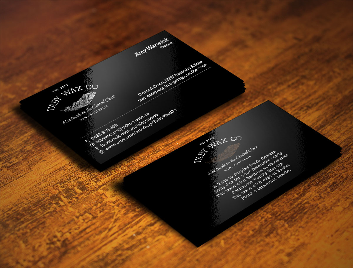 Business Card Design by Verified artistry (Design garden) for Taby Wax Co | Design #9361286
