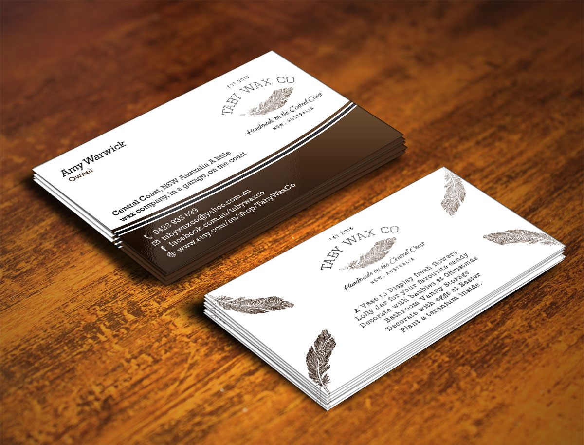 Business Card Design by Verified artistry (Design garden) for Taby Wax Co | Design #9361290