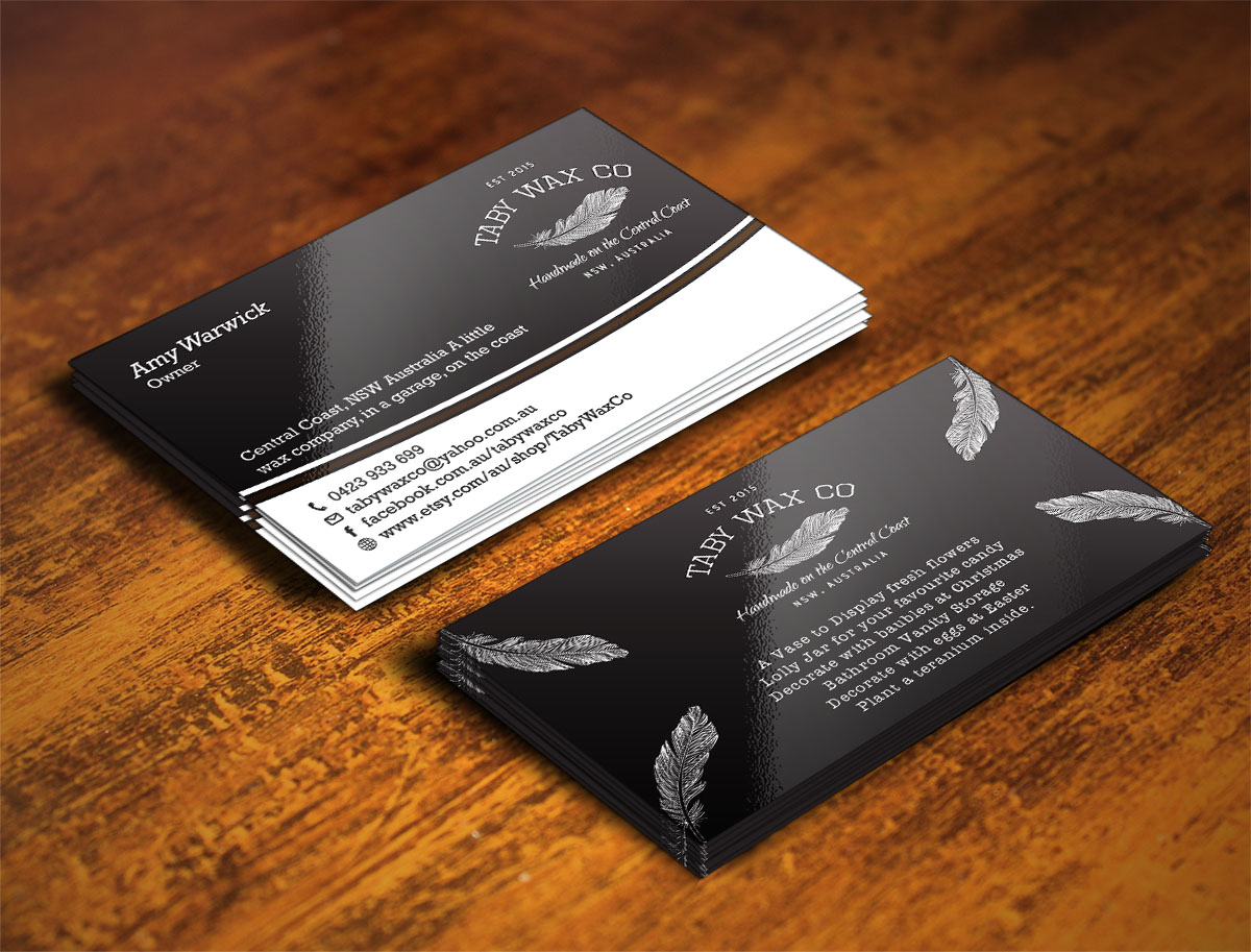 Business Card Design by Verified artistry (Design garden) for Taby Wax Co | Design #9361291