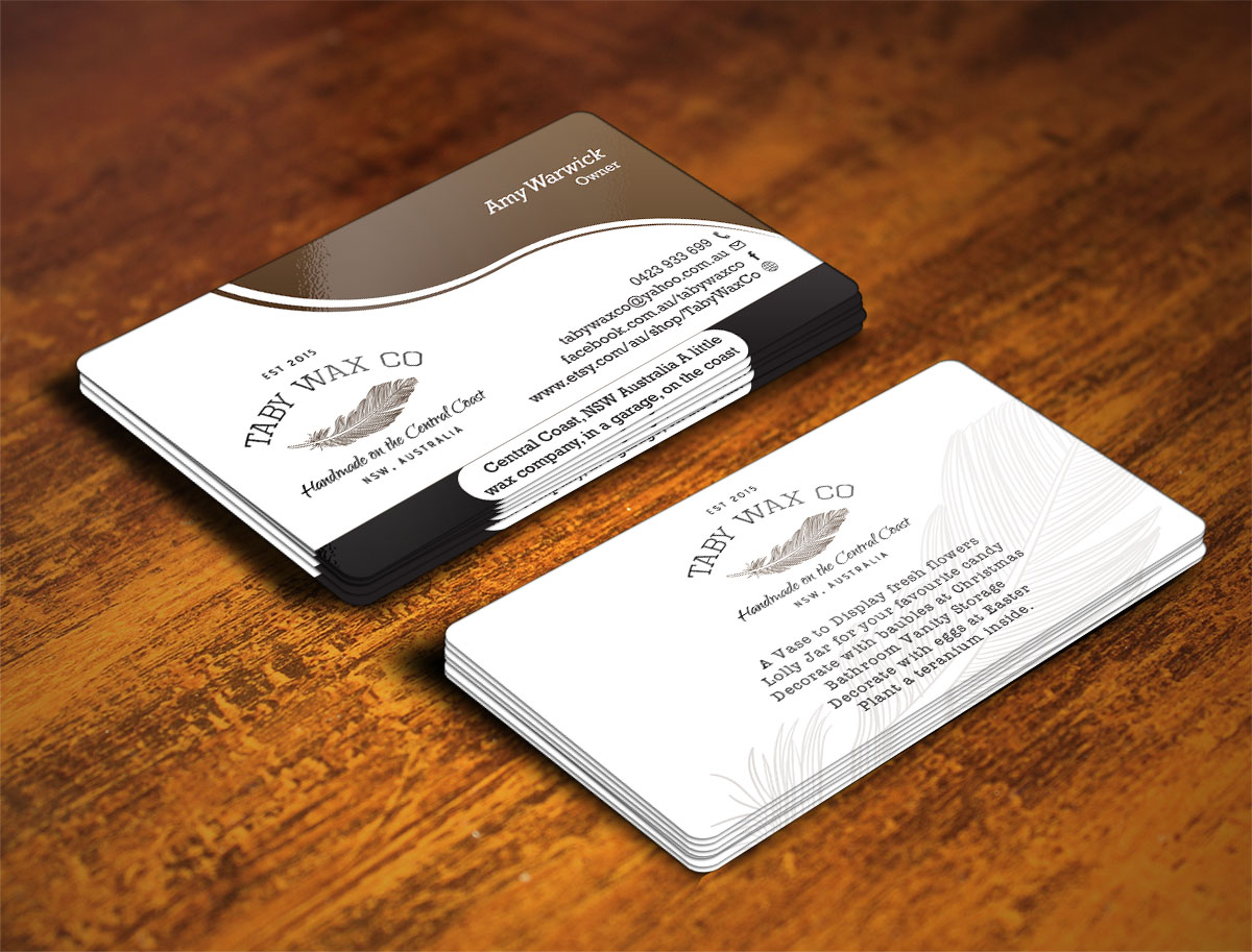Business Card Design by Verified artistry (Design garden) for Taby Wax Co | Design #9361293
