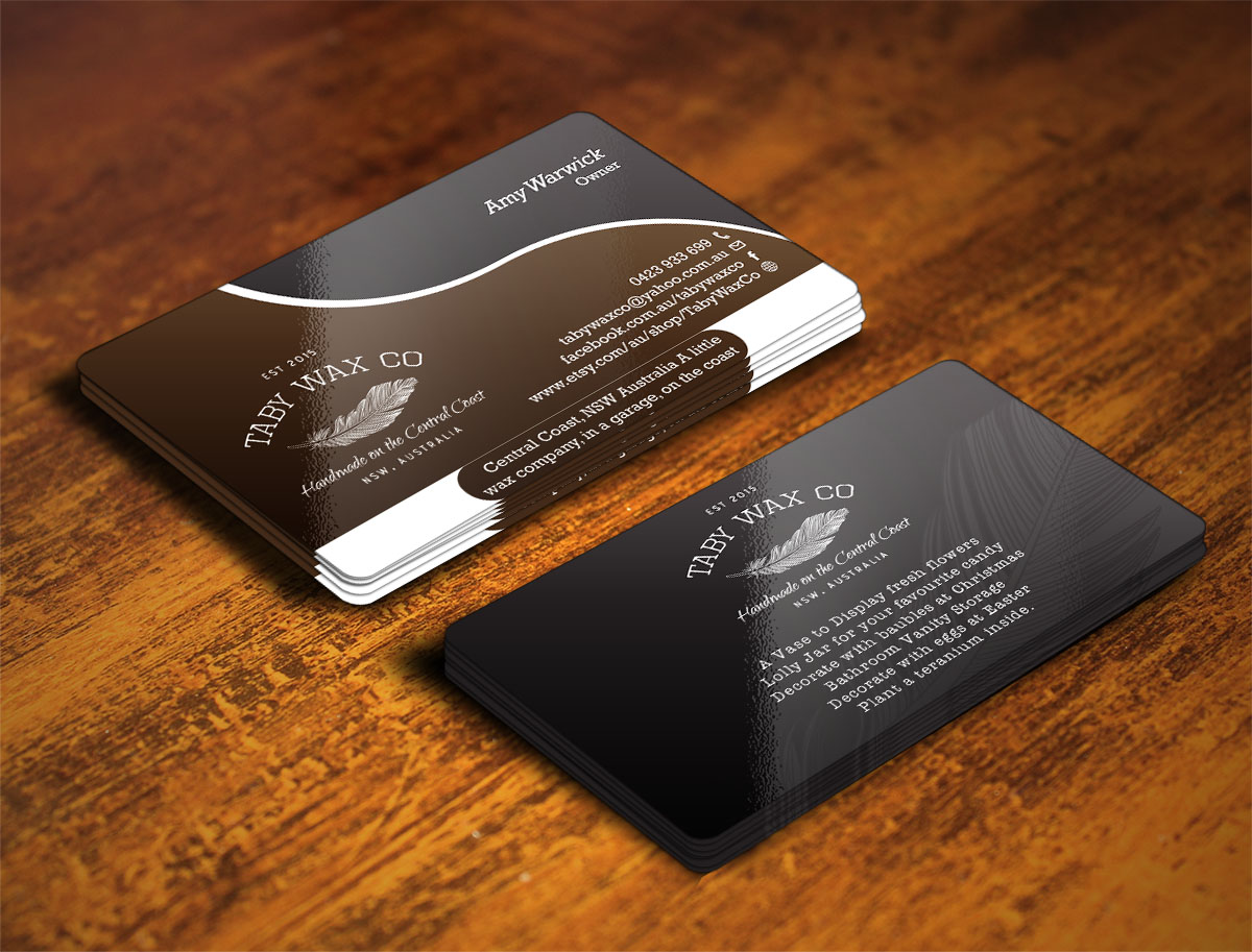 Business Card Design by Verified artistry (Design garden) for Taby Wax Co | Design #9361298