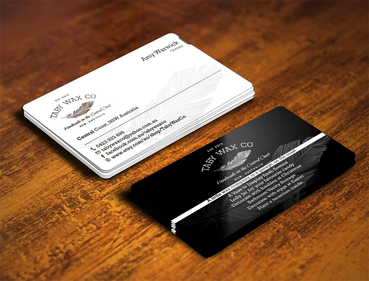Business Card Design by Verified artistry (Design garden) for Taby Wax Co | Design #9368005
