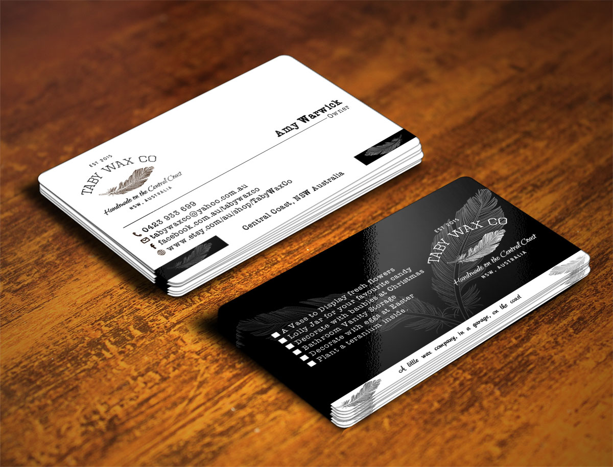 Business Card Design by Verified artistry (Design garden) for Taby Wax Co | Design #9368009