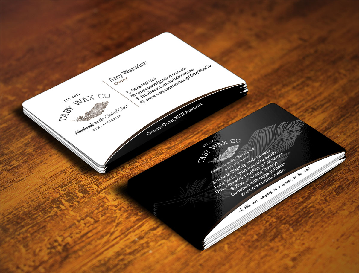 Business Card Design by Verified artistry (Design garden) for Taby Wax Co | Design #9368015