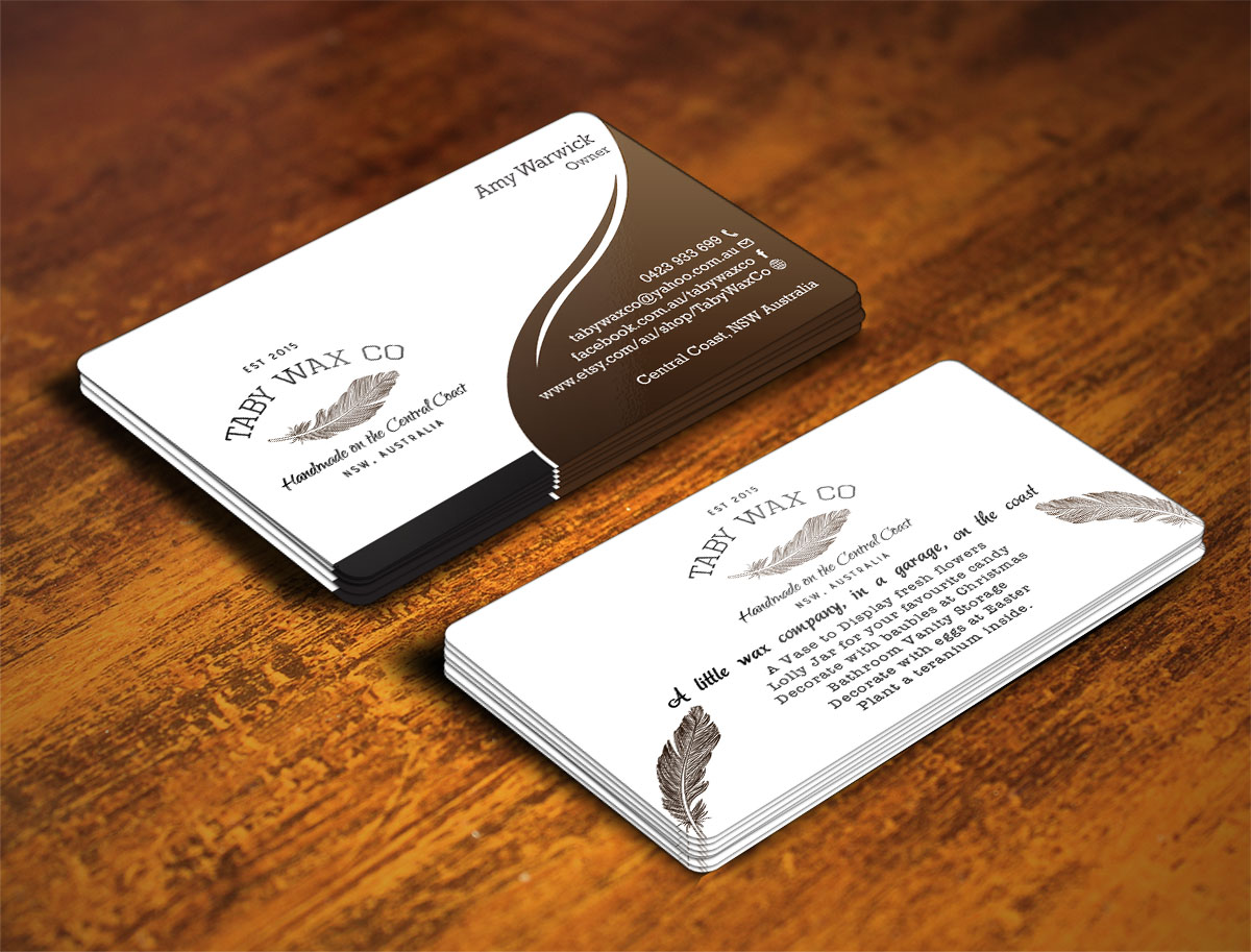 Business Card Design by Verified artistry (Design garden) for Taby Wax Co | Design #9368022