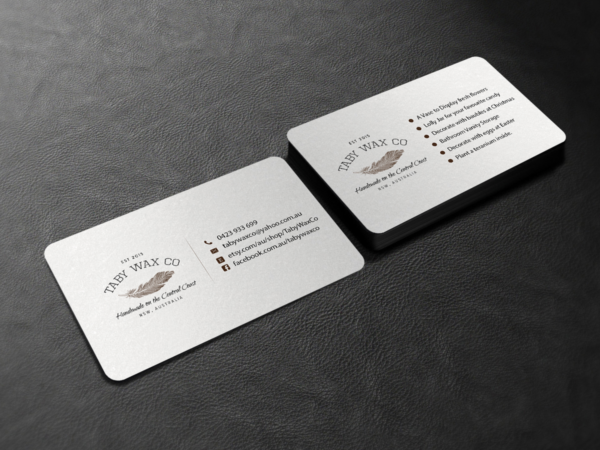 Business Card Design by Creations Box 2015 for Taby Wax Co | Design #9334237