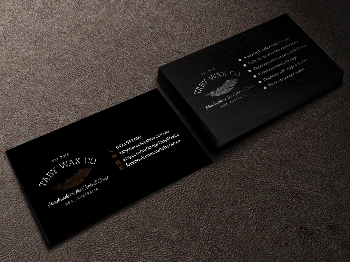 Business Card Design by Creations Box 2015 for Taby Wax Co | Design #9334239