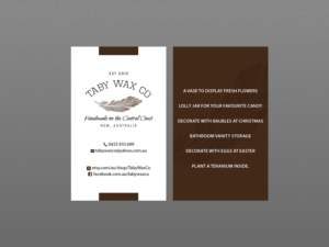 Diseño de Tarjeta de Presentación por Creations Box 2015 para Taby Wax Co | Diseño: #9334242