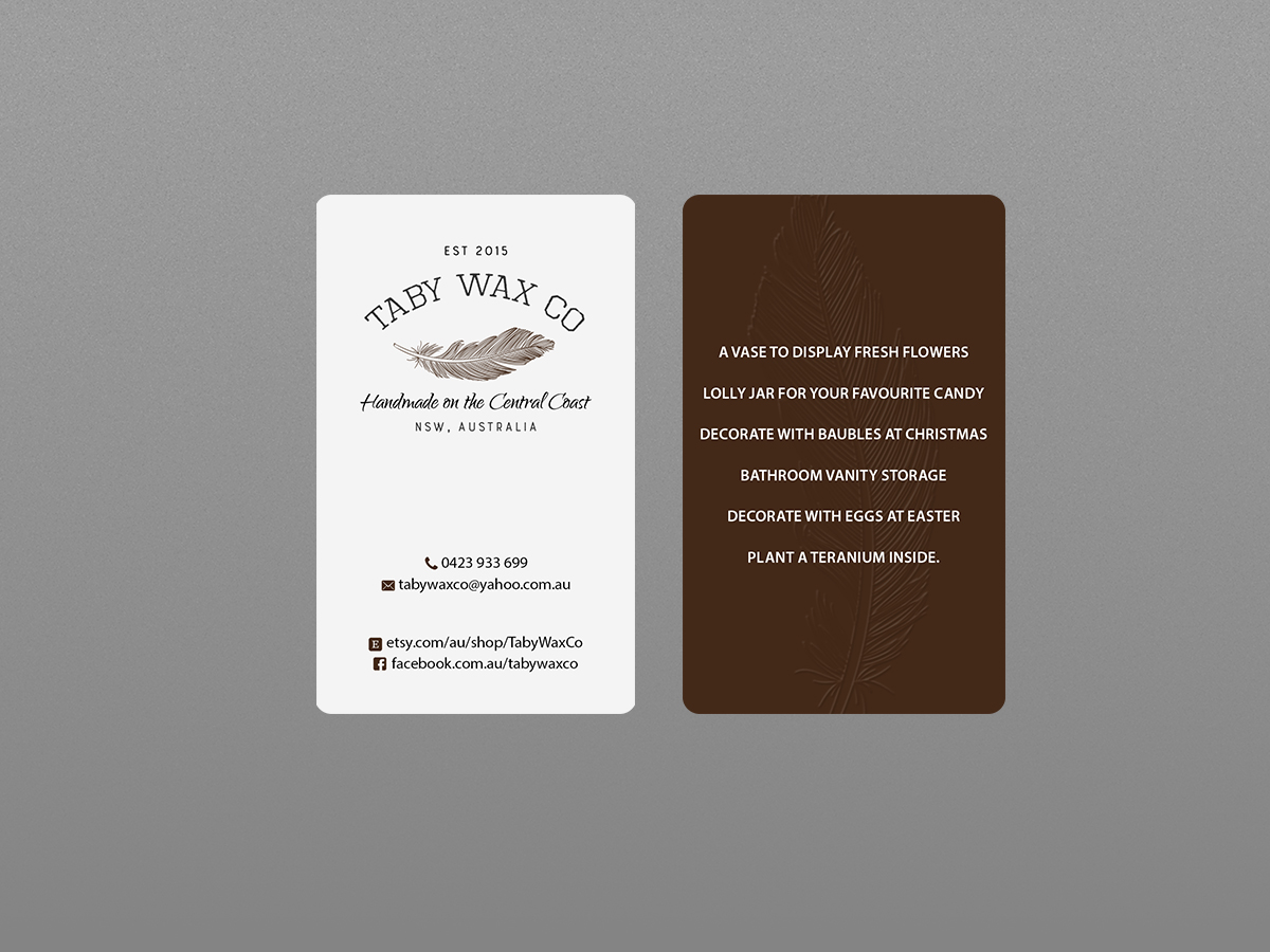 Diseño de Tarjeta de Presentación por Creations Box 2015 para Taby Wax Co | Diseño #9334245