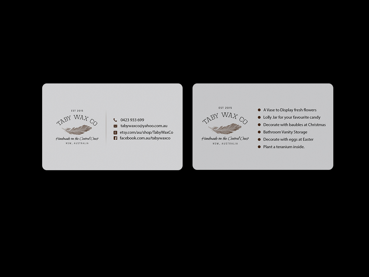 Business Card Design by Creations Box 2015 for Taby Wax Co | Design #9334247