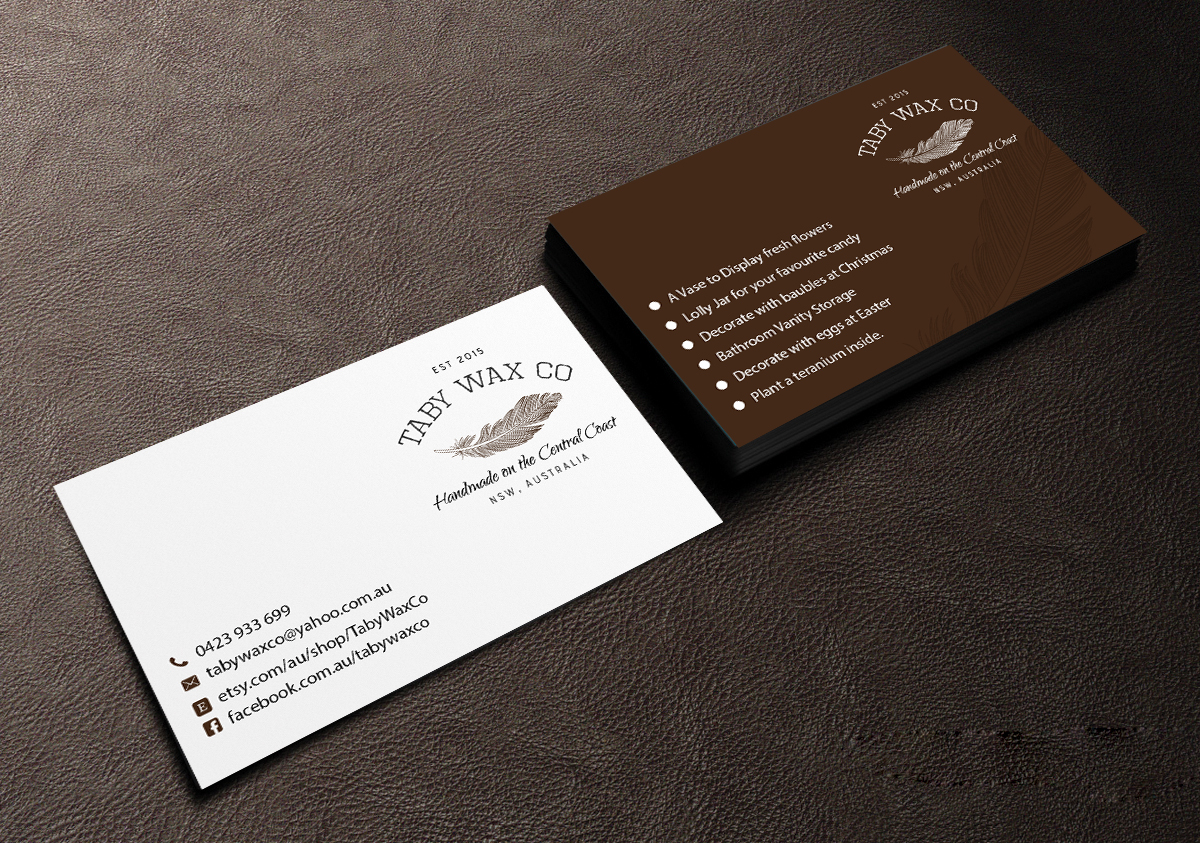 Business Card Design by Creations Box 2015 for Taby Wax Co | Design #9334259