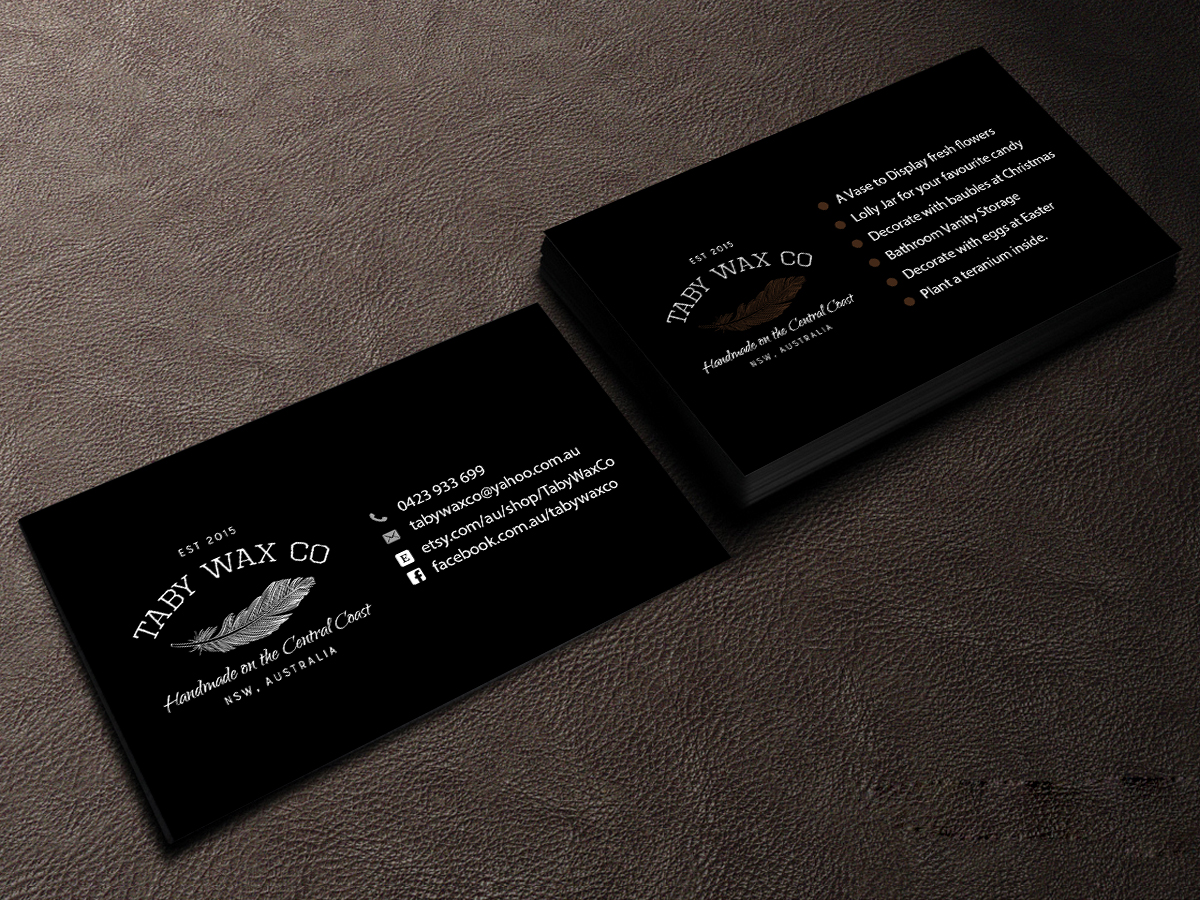 Business Card Design by Creations Box 2015 for Taby Wax Co | Design #9334266