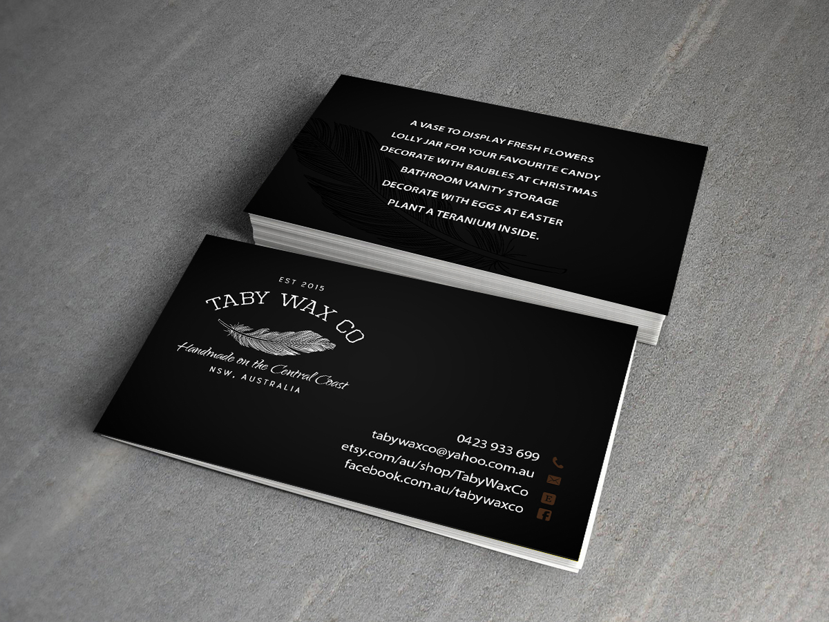 Business Card Design by Creations Box 2015 for Taby Wax Co | Design #9349336