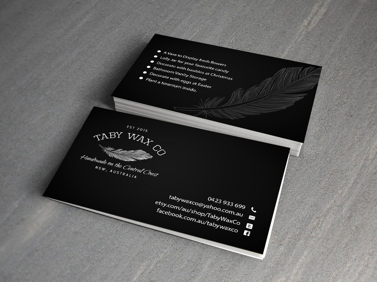 Business Card Design by Creations Box 2015 for Taby Wax Co | Design #9349337