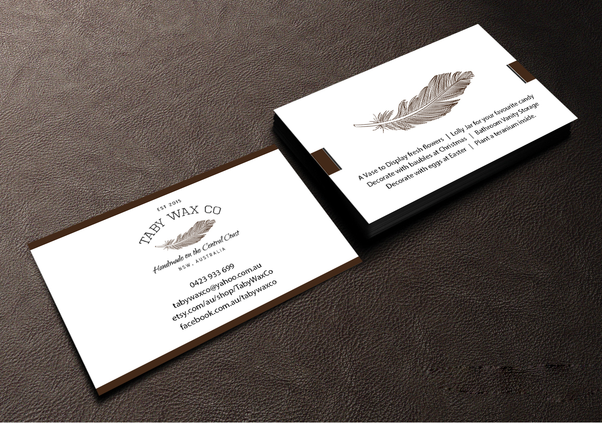 Business Card Design by Creations Box 2015 for Taby Wax Co | Design #9349339
