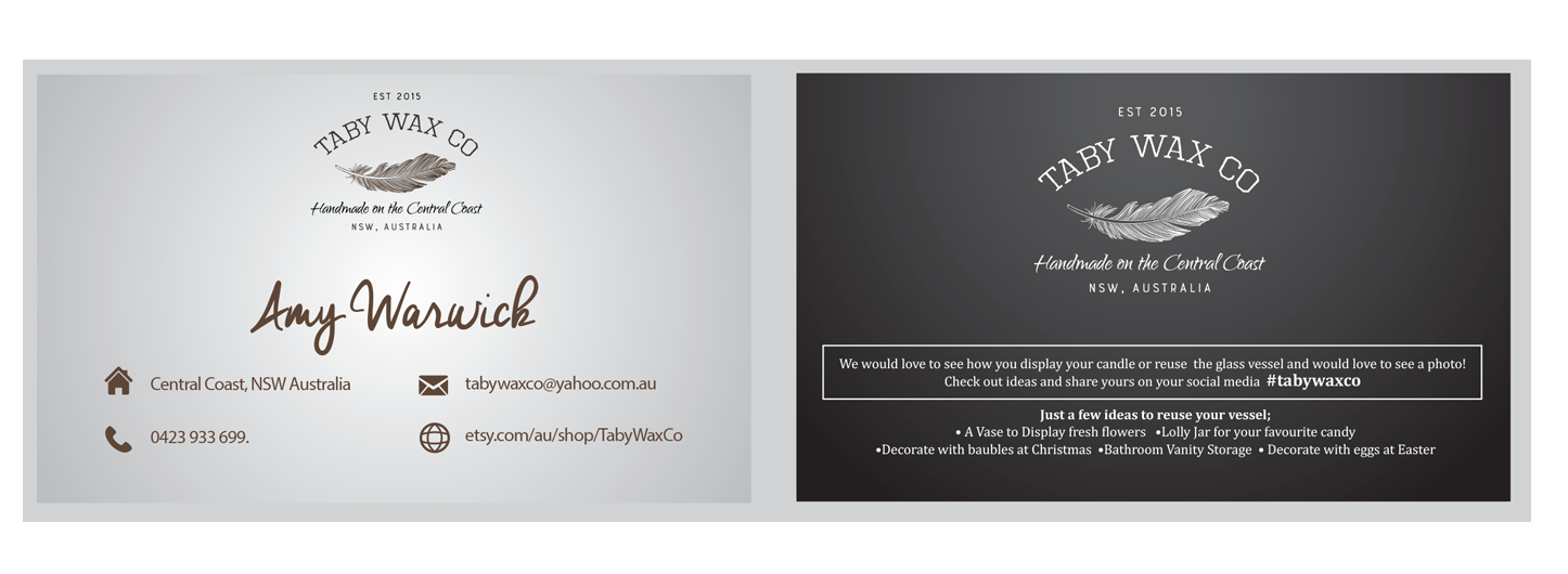 Business Card Design by Graphicient for Taby Wax Co | Design #9360202