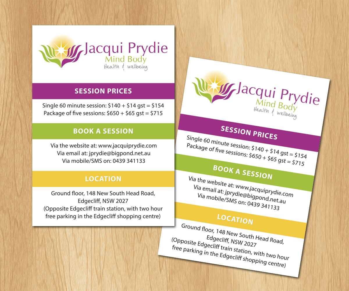 Flyer Design by vestmen for JACQUELINE PRYDIE | Design #9330368