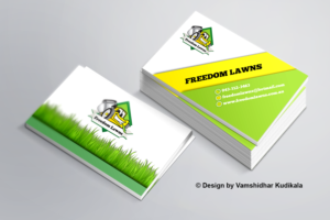 Business Card Design by Vamshidhar K for Freedom Lawns | Design #9430382