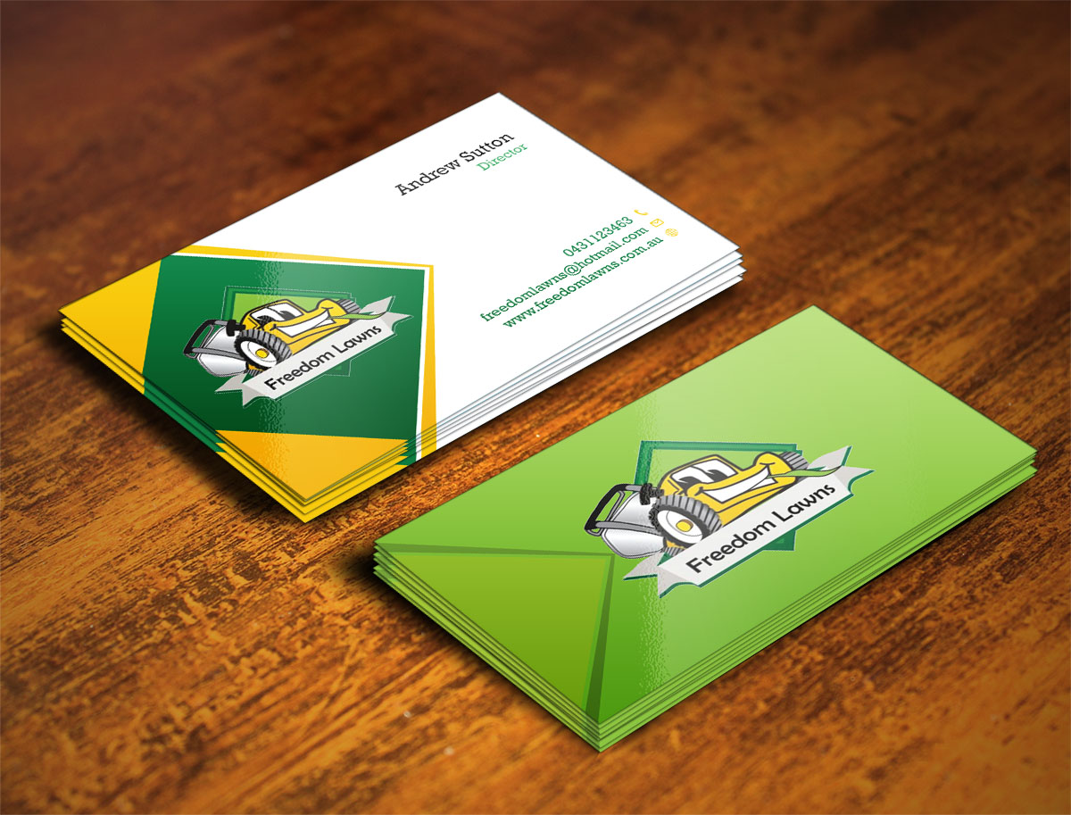 Business Card Design by Verified artistry (Design garden) for Freedom Lawns | Design #9349366