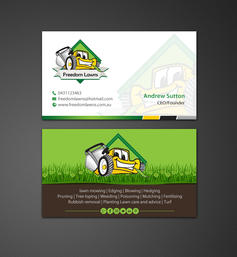 Design de Carte de Visite par chandrayaan.creative pour Freedom Lawns | Design #9344052