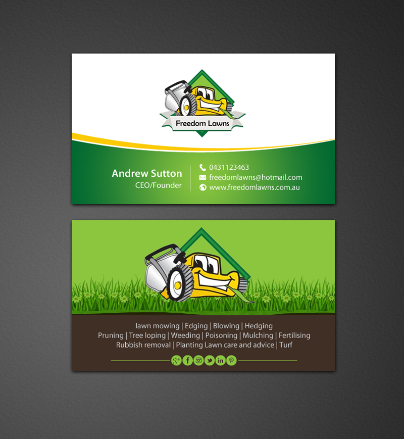 Design de Carte de Visite par chandrayaan.creative pour Freedom Lawns | Design #9344056